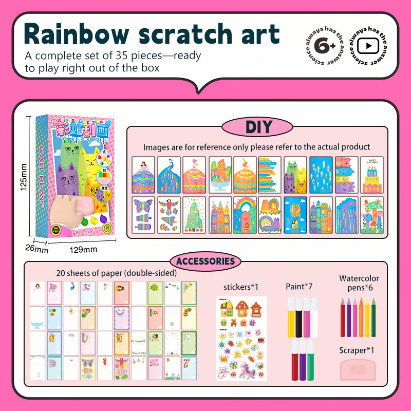 Rainbow Scratch Art Kit ~ Create Colorful Masterpieces with a Simple Scratch-