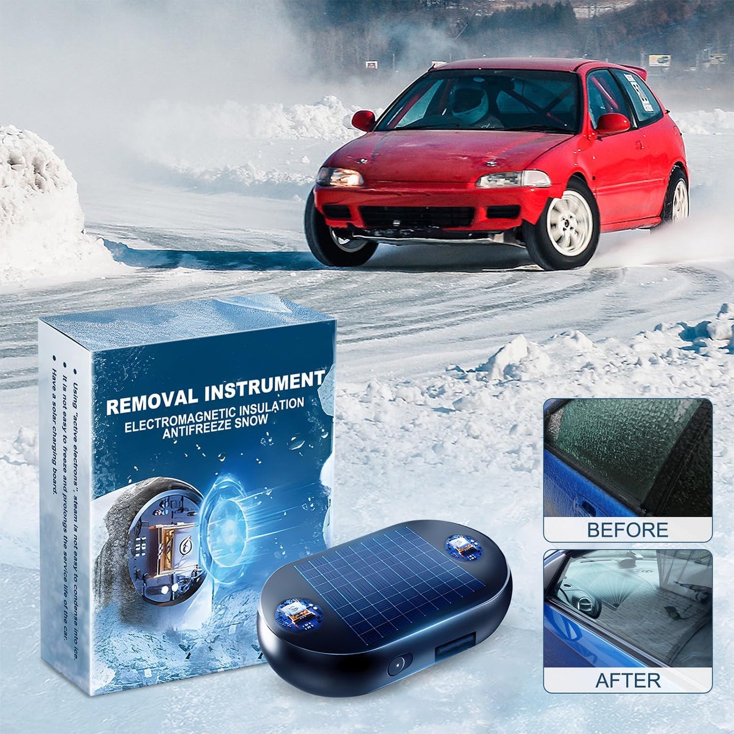 Electromagnetic Anti-Freezing Device - Enjoy a clear windshield every winter morning