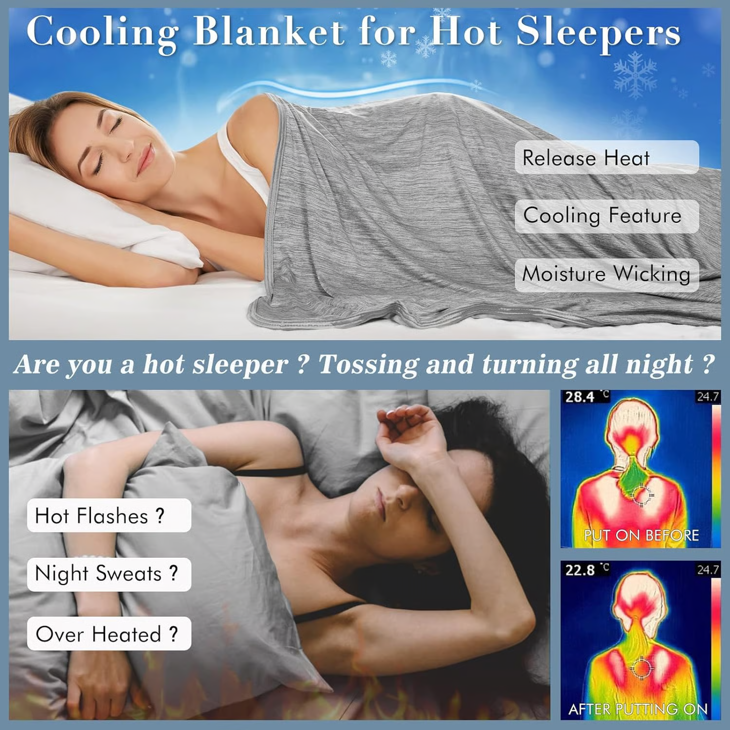 Summer Cooling Blanket ~ Instantly chill your nights, sleep dry and deep*