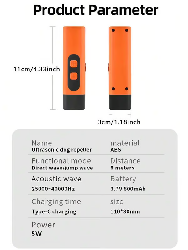 Ultrasonic Dog Bark Deterrent Device ~ Stop unwanted barking and protect your space instantly~