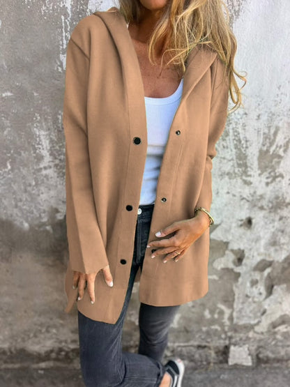 Casual Single Breasted Hooded Jacket ~ Throw-on style for breezy spring & autumn days_