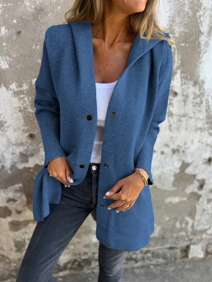 Casual Single Breasted Hooded Jacket ~ Throw-on style for breezy spring & autumn days_