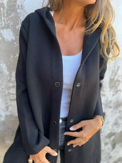 Casual Single Breasted Hooded Jacket ~ Throw-on style for breezy spring & autumn days_