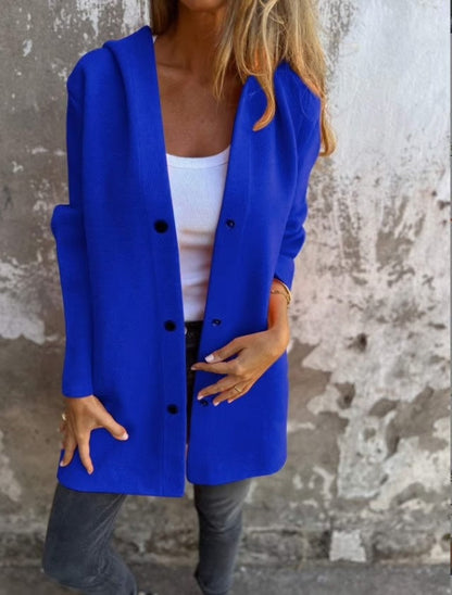 Casual Single Breasted Hooded Jacket ~ Throw-on style for breezy spring & autumn days_