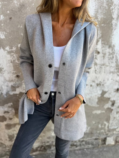 Casual Single Breasted Hooded Jacket ~ Throw-on style for breezy spring & autumn days_