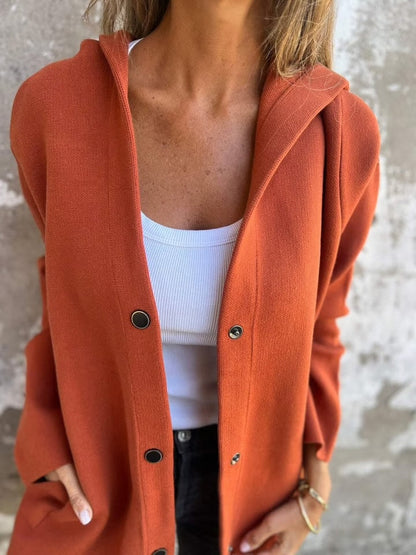 Casual Single Breasted Hooded Jacket ~ Throw-on style for breezy spring & autumn days_