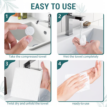 Compressed Towel Tablets ~ Eco-friendly towels that expand in seconds.
