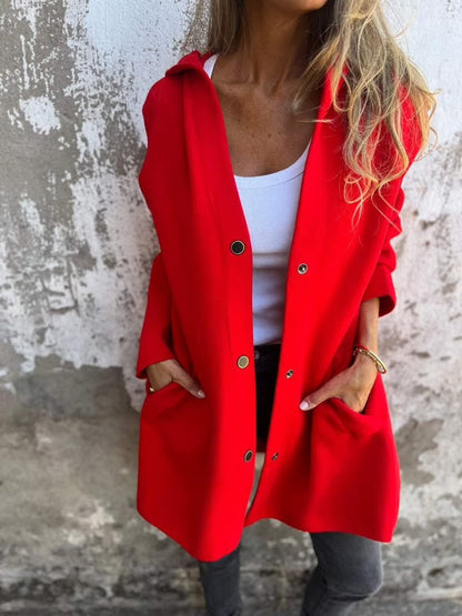 Casual Single Breasted Hooded Jacket ~ Throw-on style for breezy spring & autumn days_